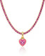 Pink Heart Tennis Chain Necklace | Premium Anti-Tarnish Heart Pendant Necklace | Trendy Everyday Statement Jewellery