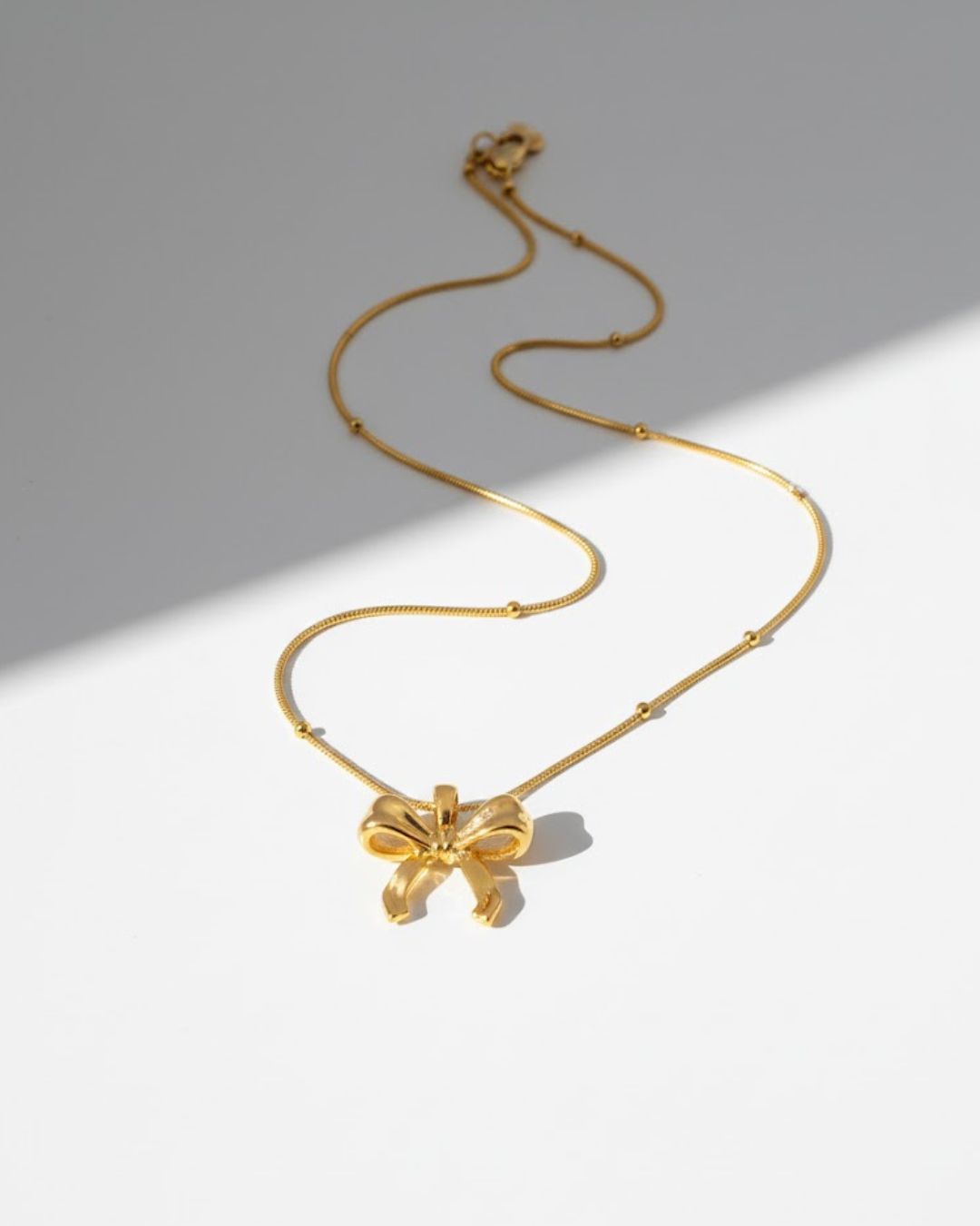 Aria Bow Pendant Necklace | Gold Plated Anti-Tarnish Jewellery