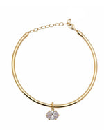 Solitaire Glam Collar Choker | Gold Plated Statement Party Wear Necklace