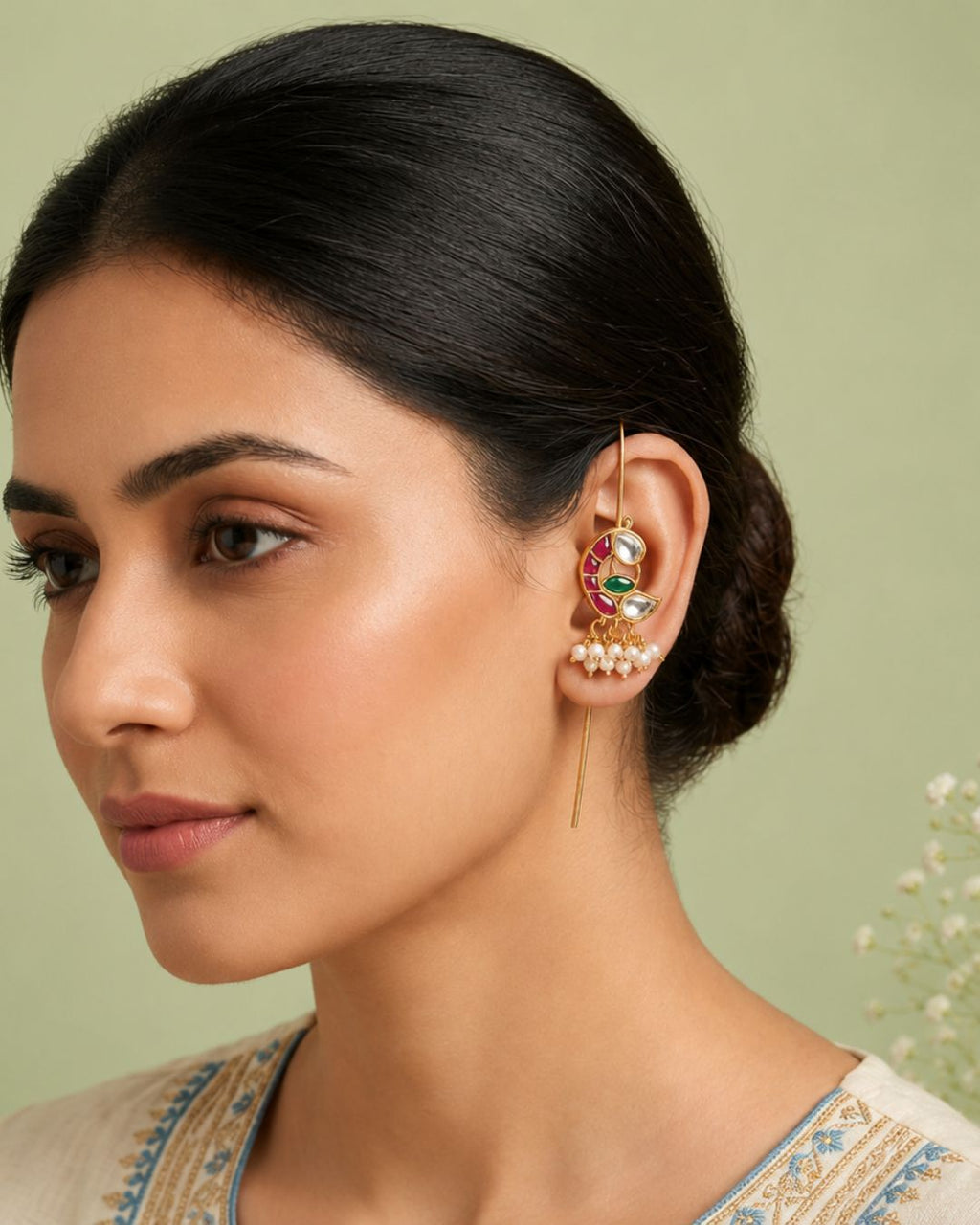 Mayura Mini Bird Ear Cuff | 18K Gold Plated Bird Motif Earrings