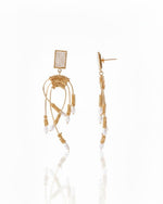Golden Pearl Arch Earrings