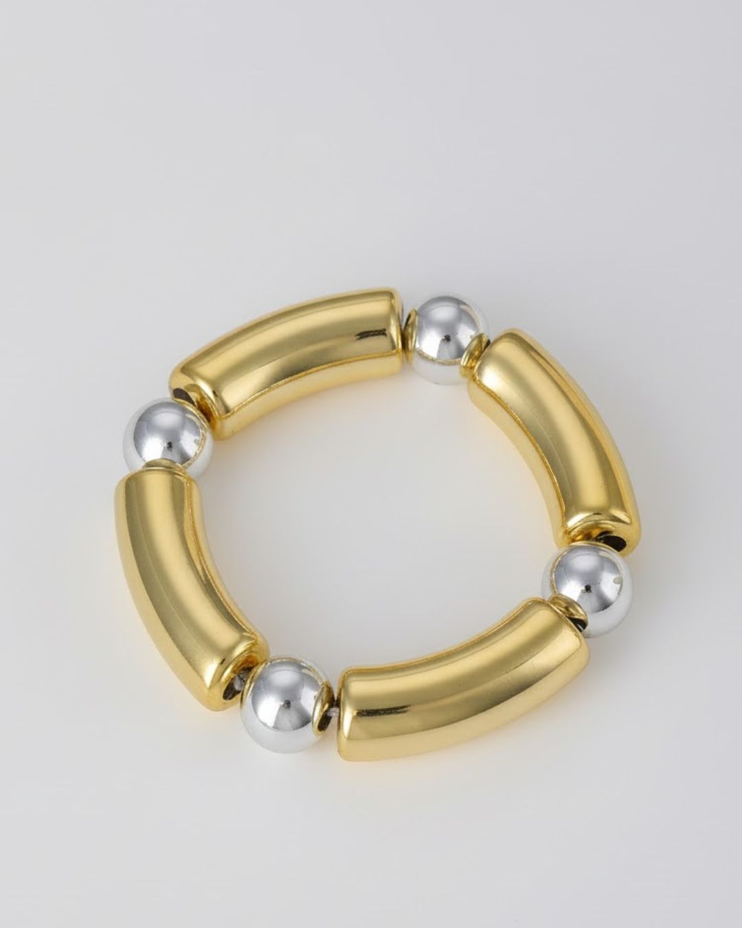 Premium Dual Tone Beaded Bracelet in Gold Ball with Silver Beads and Silver Ball with Gold Beads variants with 18K gold plated anti-tarnish finish and premium waterproof pouch packaging included