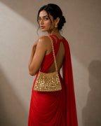 GlamBam Beaded Handbag | Gold & Silver Party Wear Statement Shoulder Bag
