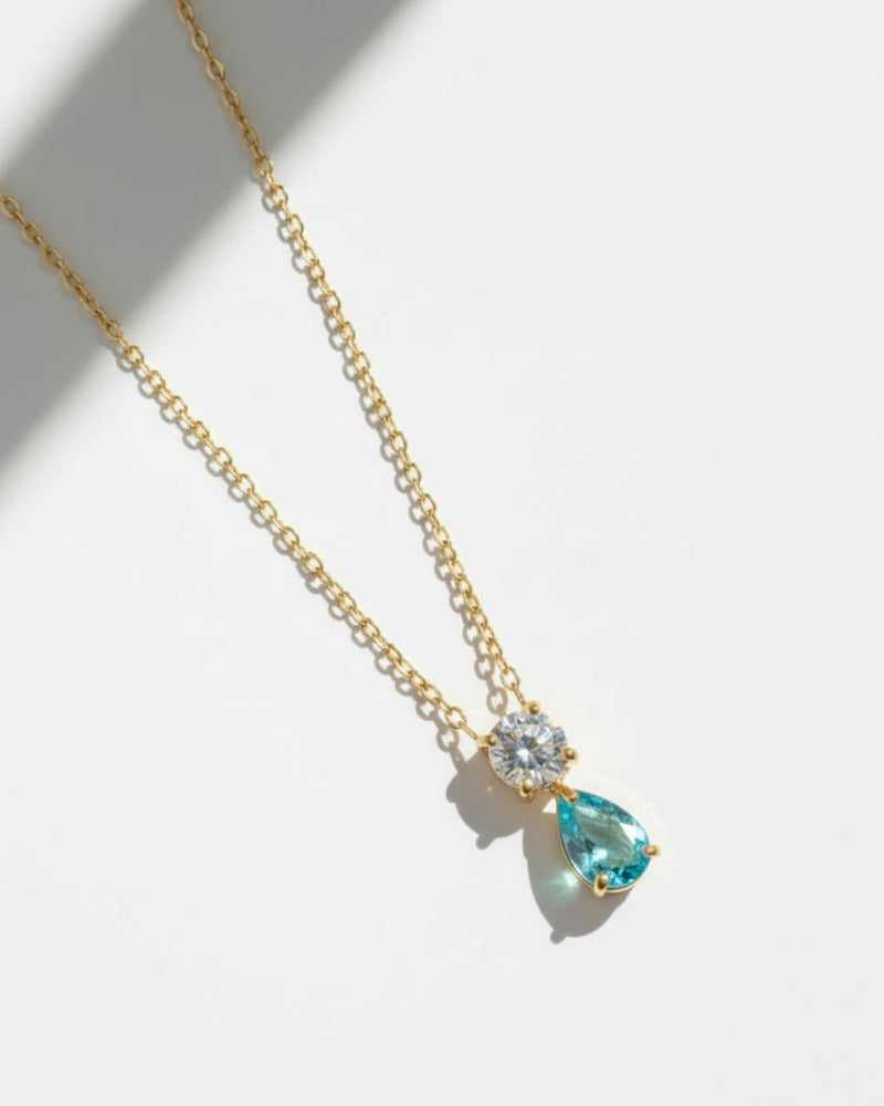 Birthstone Pear Pendant Necklace