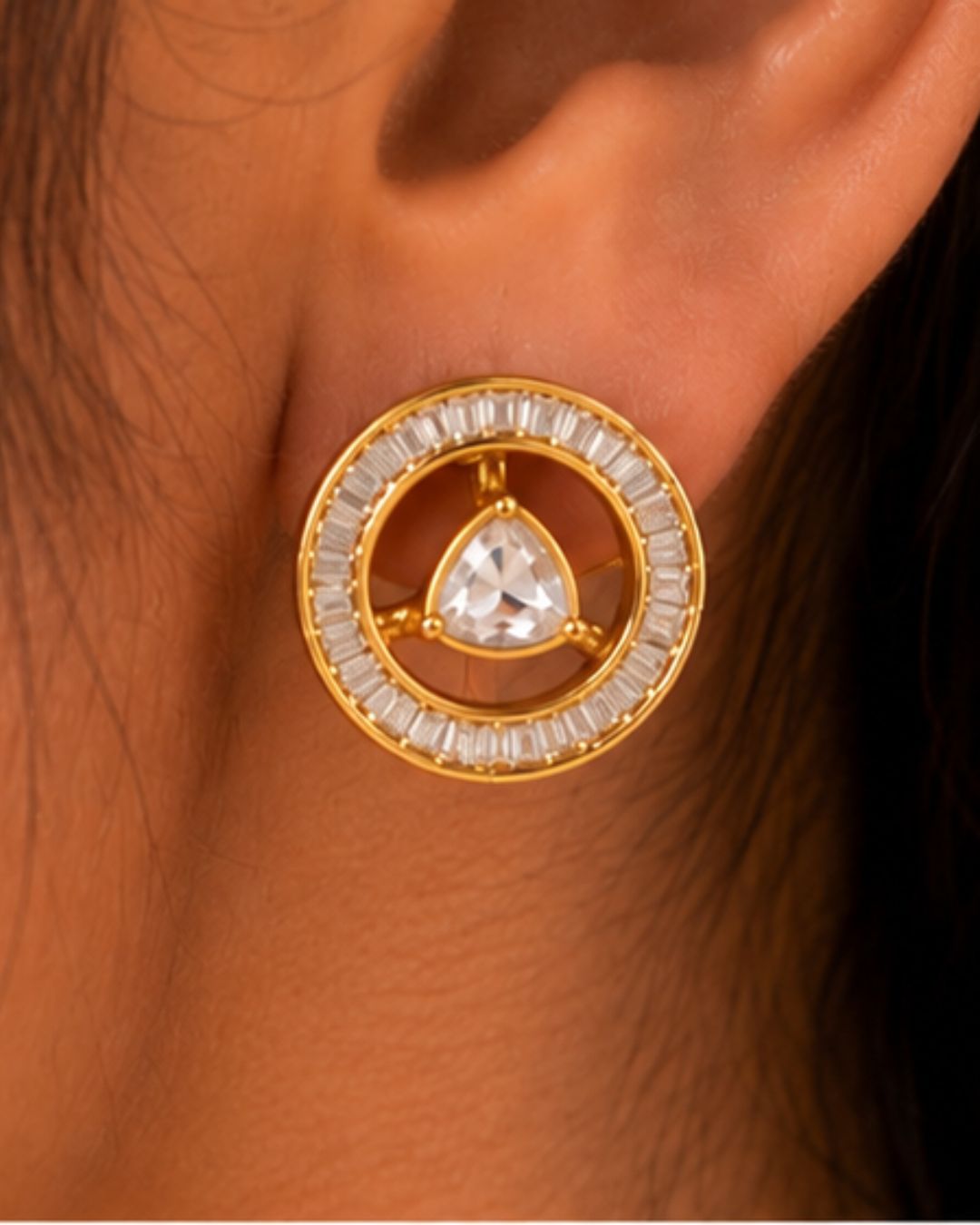 Aarini Convertible Kundan Stud Earrings | Ruby, Emerald & Clear
