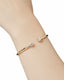 Gold Twinkle 2 Stone Solitaire Cuff Bracelet | 18k Gold Plated Anti-Tarnish Resizable Bracelet