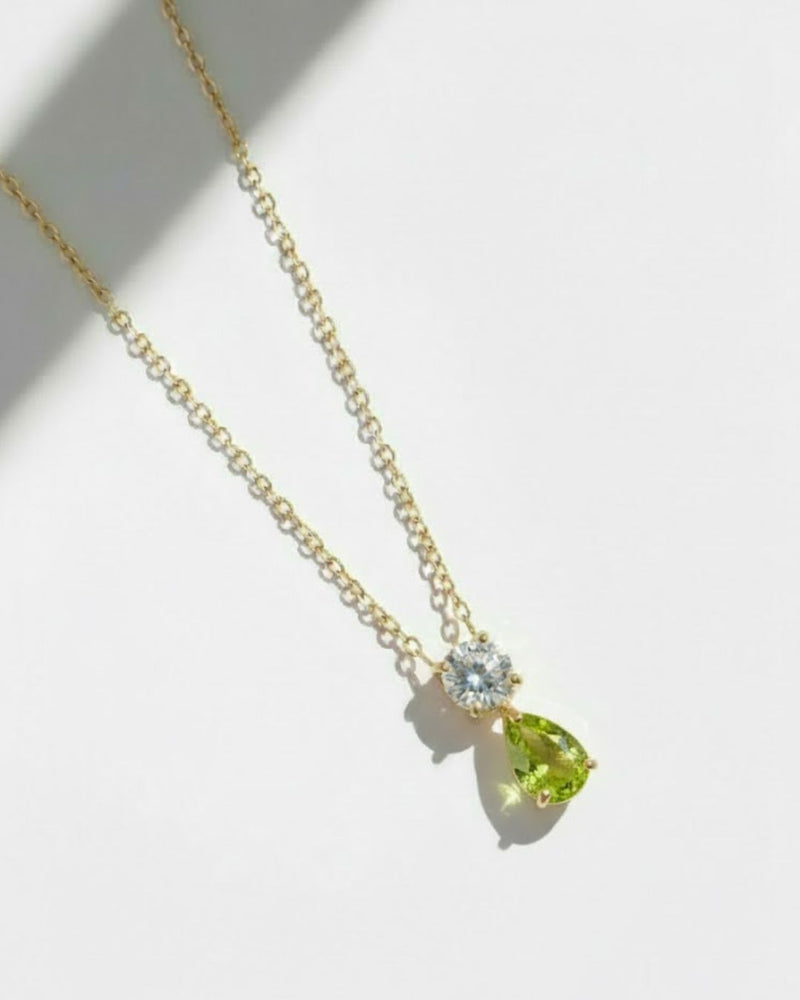 Birthstone Pear Pendant Necklace