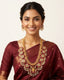 Padmavalli Lakshmi Bridal Haar Set | 18K Gold Plated Red, Green Guttapusalu & Pearl Drop Statement Jewellery