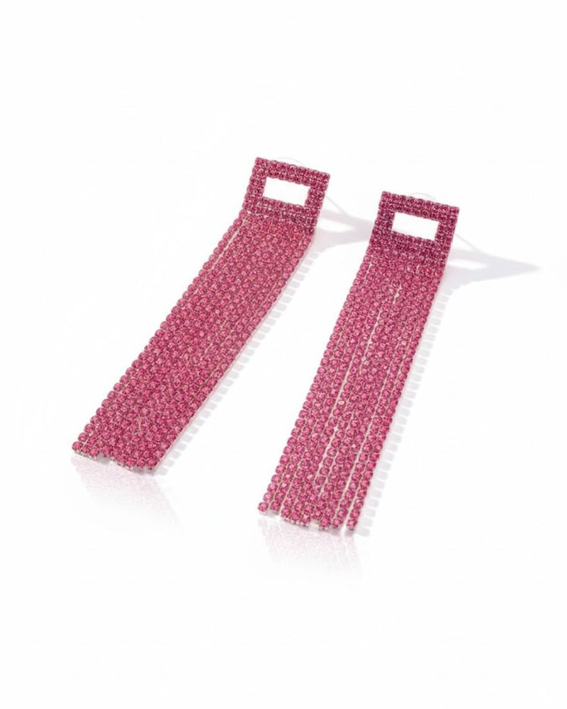 Pink Statement Rhinestone Danglers