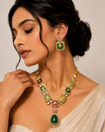 Rang Mahal Kundan Statement Necklace & Earrings Set | Women’s Multi-Color 18K Gold Plated Festive & Bridal Jewellery