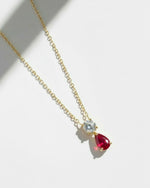 Birthstone Pear Pendant Necklace