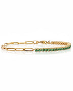 Sterling Silver Cubic Zirconia Tennis Bracelet | 18K Gold Plated Adjustable 925 Silver Bracelet