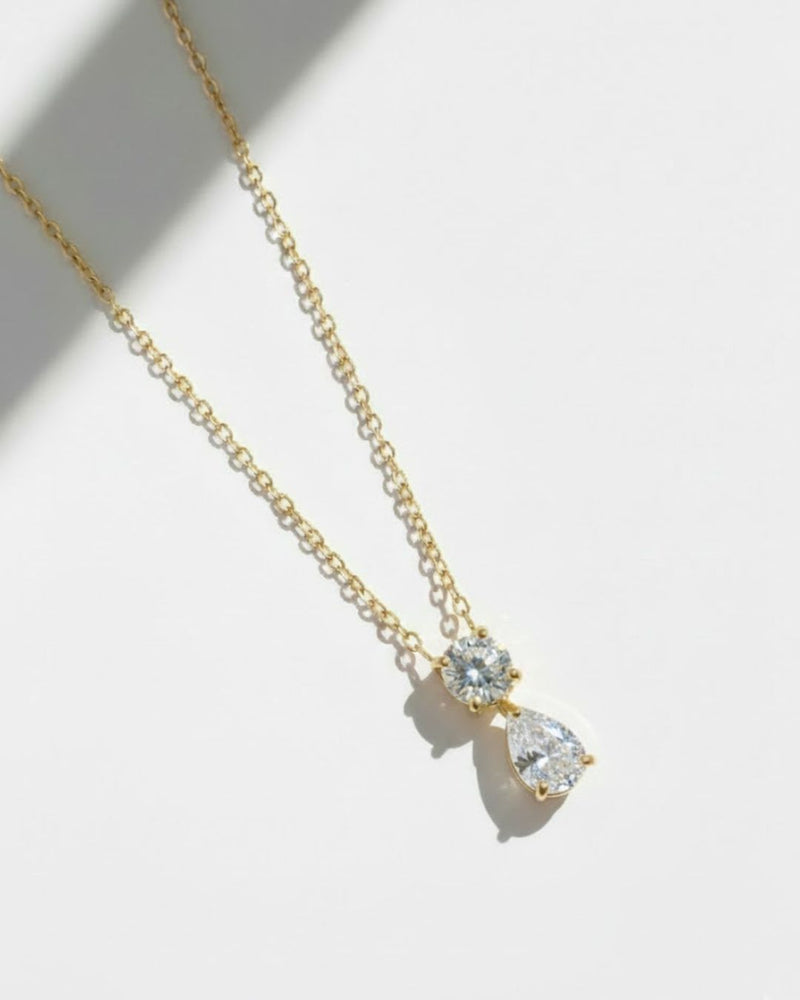 Birthstone Pear Pendant Necklace