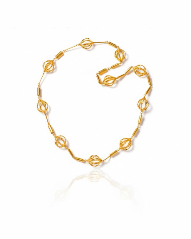 Golden Harvest Chain Necklace | 18K Gold Plated Organic Statement Necklace Main Image