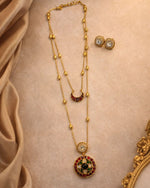 Noor Dual Layer Kundan Necklace & Earrings Set | Women’s Multi-Color Gold Plated Festive Statement Jewellery
