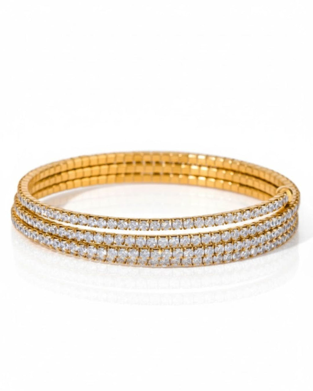 18K Gold Plated Tennis Wrap Bracelet | Anti Tarnish CZ Stone Party Wear Bracelet for Women