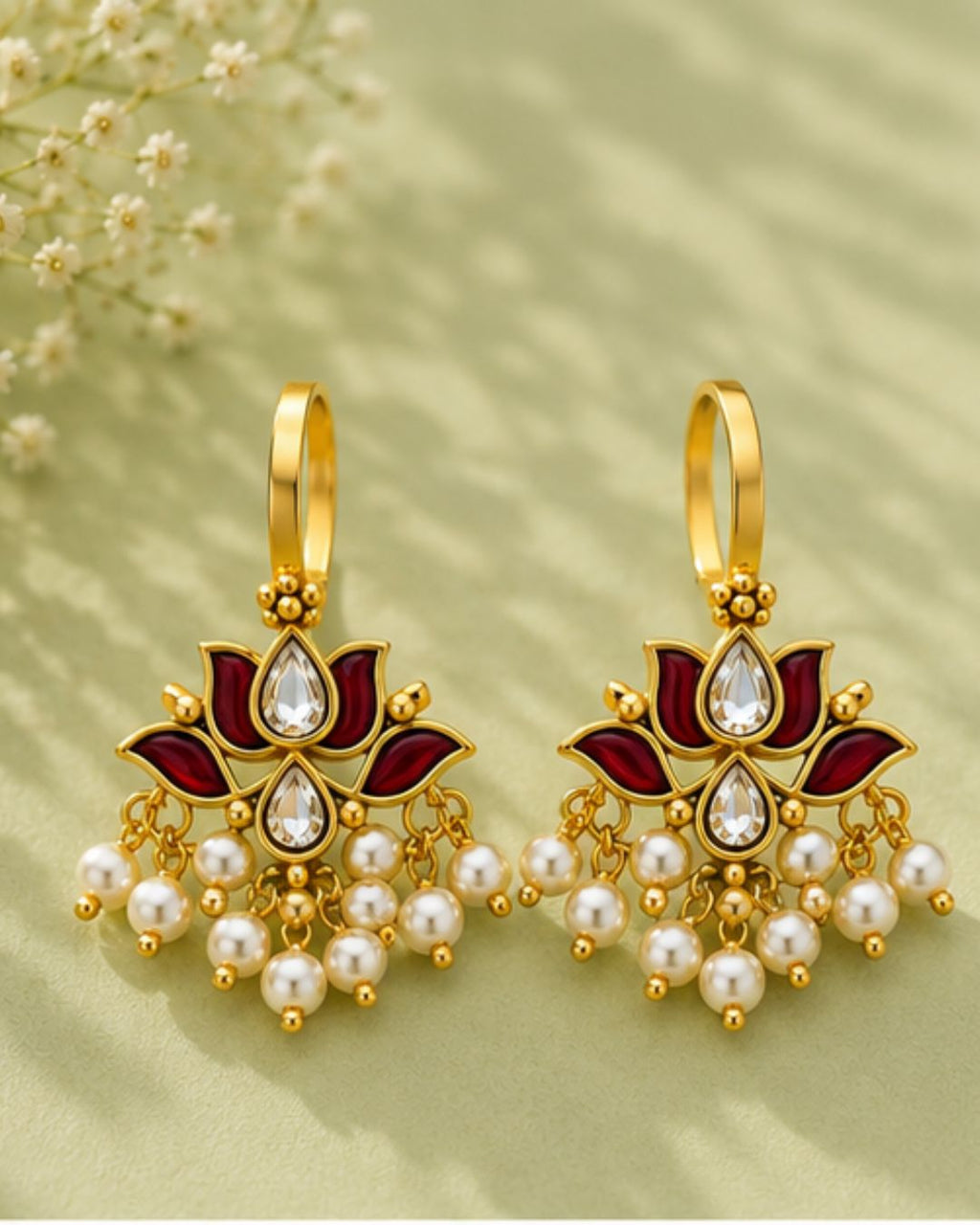 Premium Kundan & Pearl Bugadi Ear Cuffs | Traditional & Festive Jewellery Cubic Zirconia Alloy Cuff Earring, Drops & Danglers