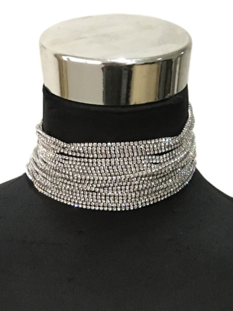Glam Rhinestone Statement Choker