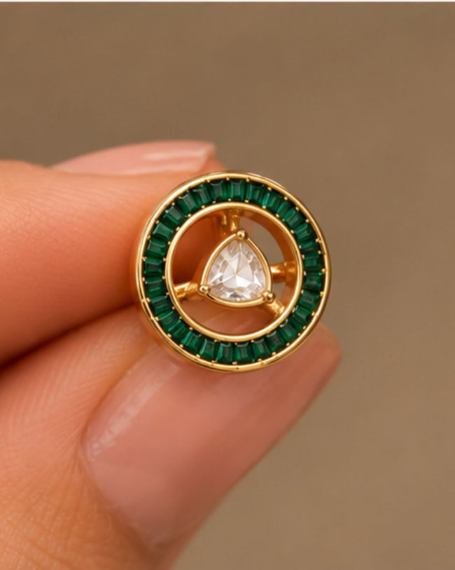 Aarini Convertible Kundan Stud Earrings | Ruby, Emerald & Clear Main Image