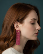 Pink Statement Rhinestone Danglers