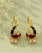 Mayura Enamel Bird Ear Cuff | Minimal Traditional & Festive Jewellery