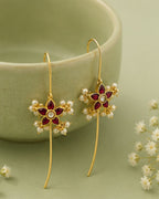 Pushpa Pearl Ear Cuff | Pearl Sui Dhaaga Earrings | 18K Gold Plated Jewellery