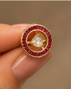 Aarini Convertible Kundan Stud Earrings | Ruby, Emerald & Clear