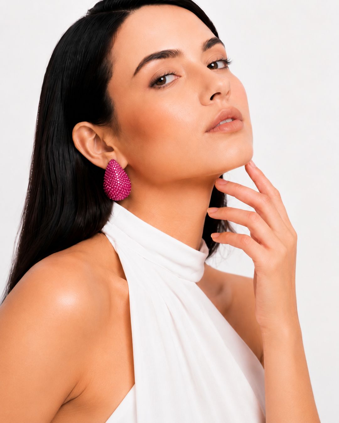 Aurora Teardrop Statement Earrings | Hand-Beaded Crystal Drop Earrings