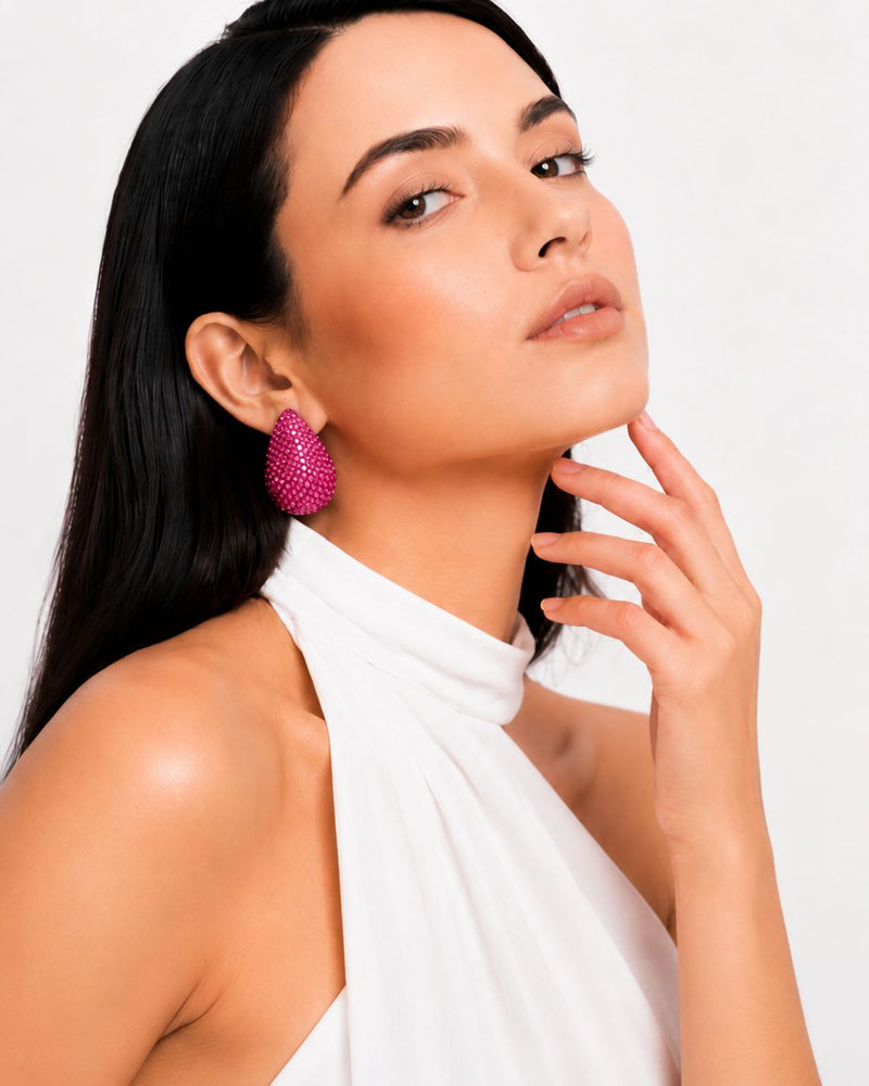 Aurora Teardrop Statement Earrings | Hand-Beaded Crystal Drop Earrings