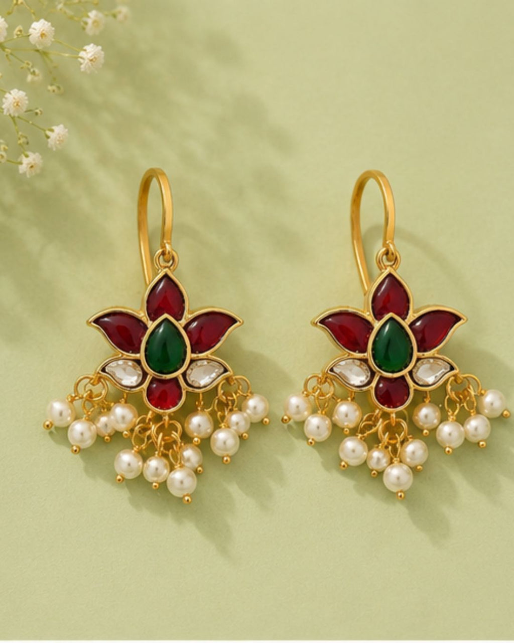 Padma Kundan Pearl Ear Cuffs | Kundan & Pearl Bugadi Style Ear Cuffs | Traditional & Festive Jewellery