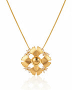 Gold Blossom Chain Necklace | 18K Gold Plated Floral Statement Necklace