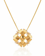 Gold Blossom Chain Necklace | 18K Gold Plated Floral Statement Necklace