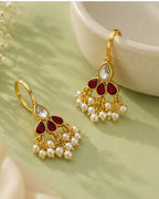 Bugadi Style Kundan & Pearl Ear Cuffs | Traditional & Festive Jewellery Cubic Zirconia Alloy Cuff Earring