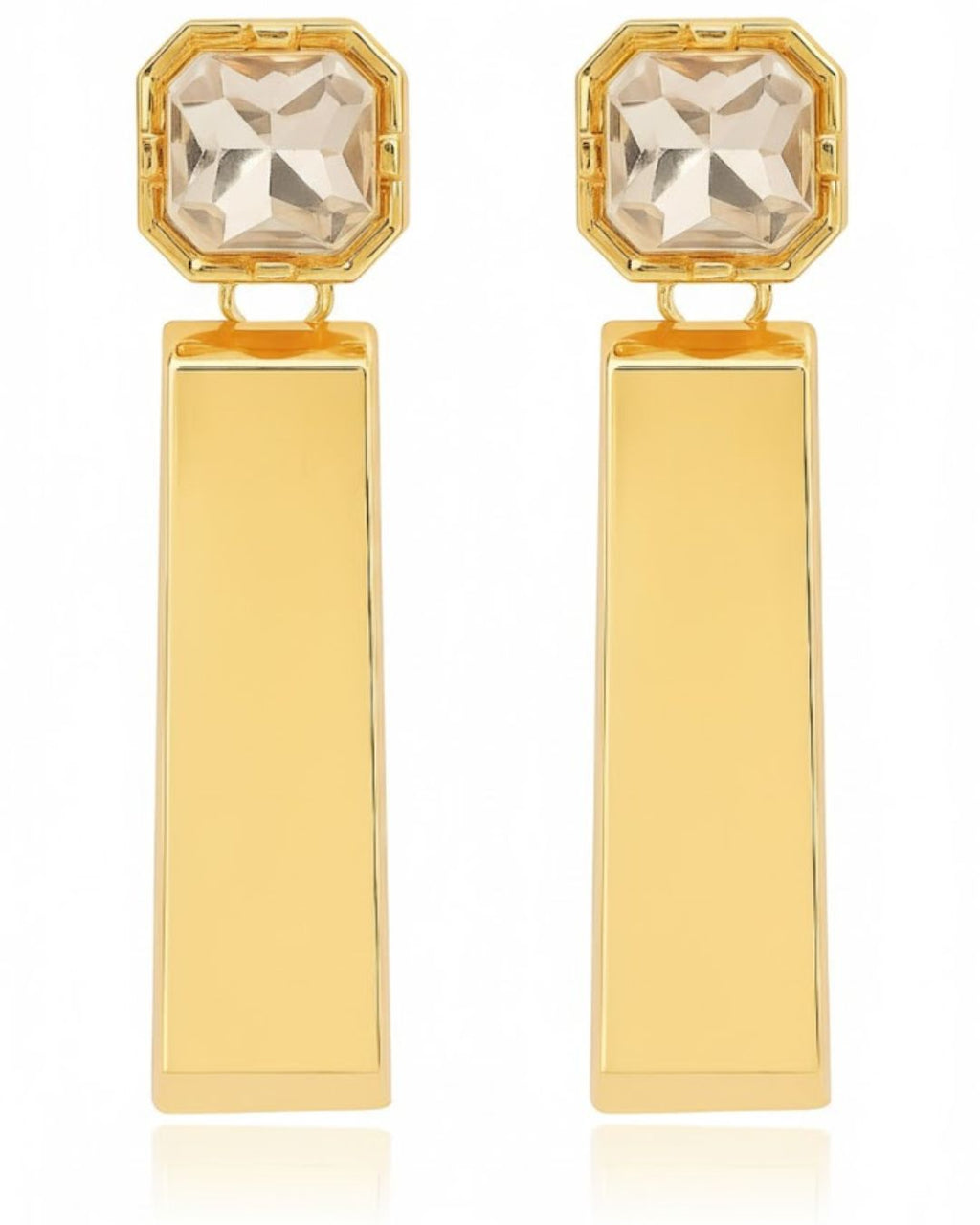 Celeste Crystal Bar Drop Earrings | Geometric Statement Earrings