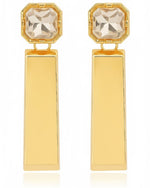 Celeste Crystal Bar Drop Earrings | Geometric Statement Earrings