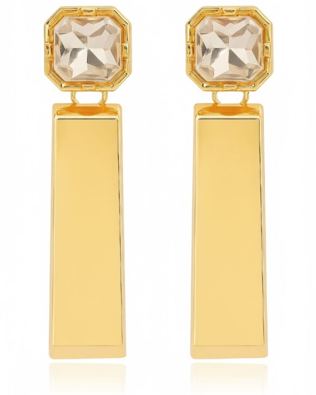 Celeste Crystal Bar Drop Earrings | Geometric Statement Earrings