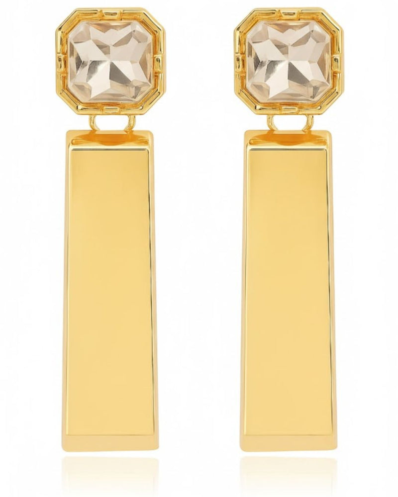 Celeste Crystal Bar Drop Earrings | Geometric Statement Earrings