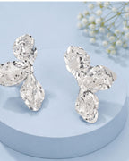 Hammered Floral Statement Earrings | Gold Plated Party Wear Drops & Danglers