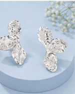 Hammered Floral Statement Earrings | Gold Plated Party Wear Drops & Danglers