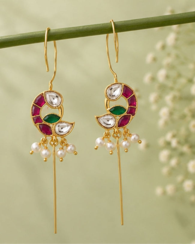 Mayura Mini Bird Ear Cuff | 18K Gold Plated Bird Motif Earrings Hover Image