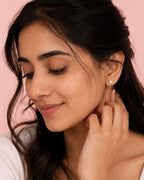 Celeste Halo Solitaire Stud Earrings | Gold-Plated CZ Studs