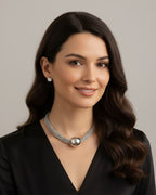 Gold Silver Multi-Strand Mesh Necklace with Statement Ball Pendant | Indo-Western Fusion Jewellery