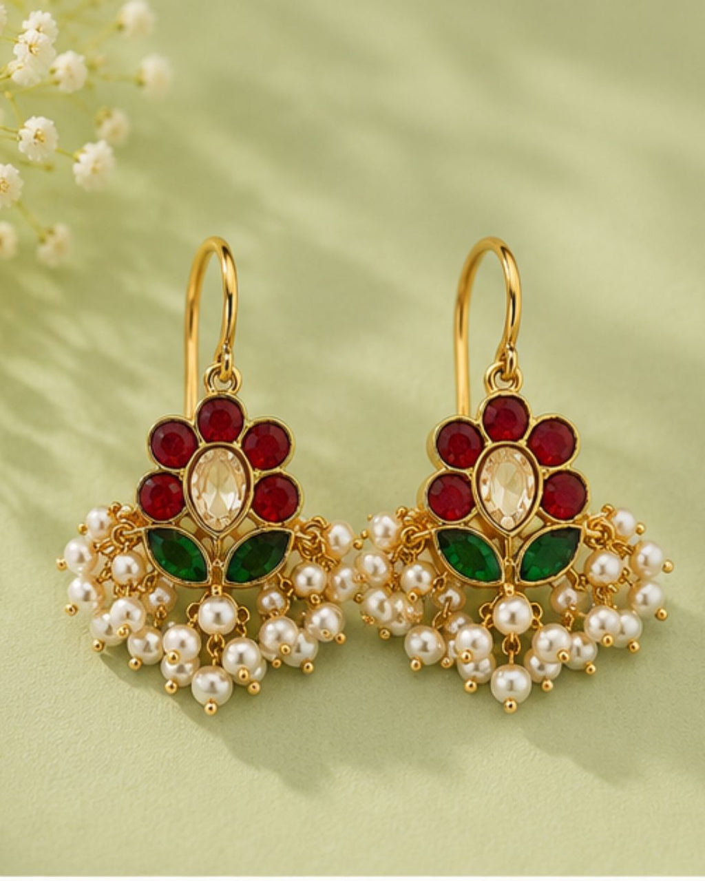 Padma Noor Kundan Pearl Ear Cuffs | Kundan & Pearl Bugadi Style Ear Cuffs | Traditional & Festive Jewellery