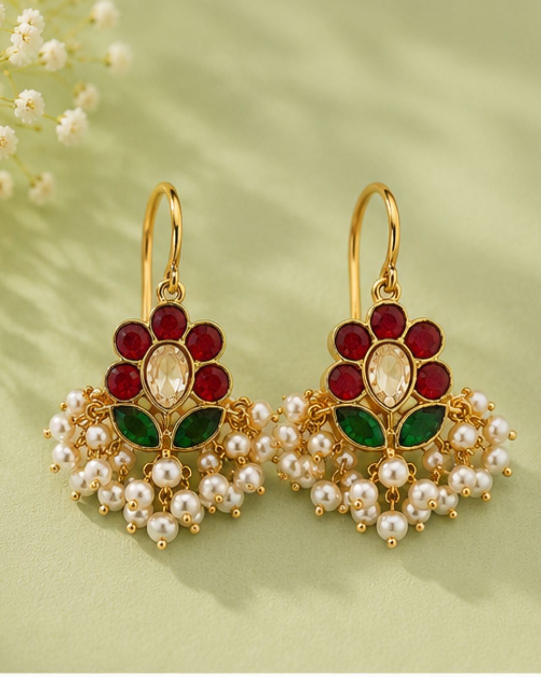 Padma Noor Kundan Pearl Ear Cuffs | Kundan & Pearl Bugadi Style Ear Cuffs | Traditional & Festive Jewellery