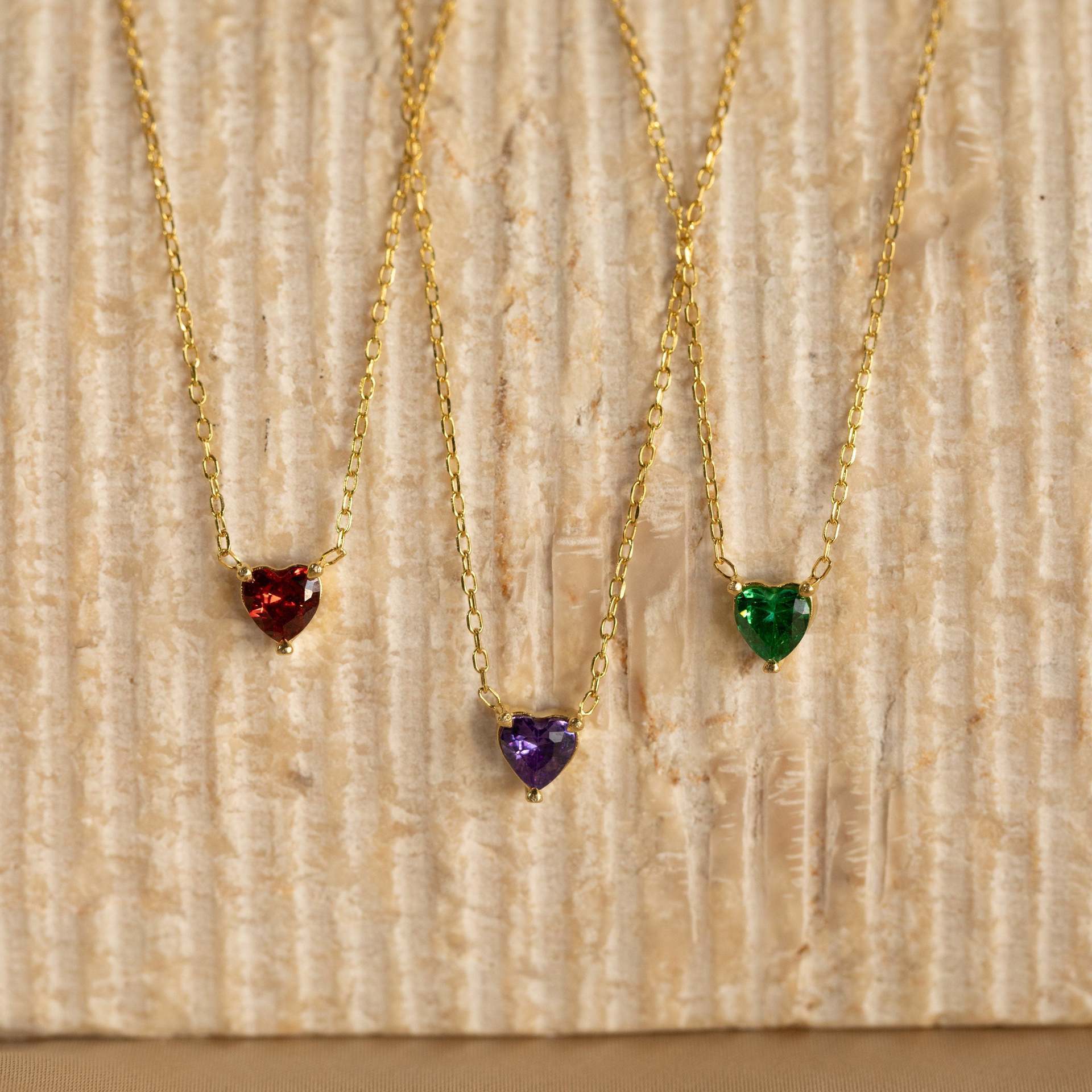 Birthstone Heart shaped Pendant Necklace