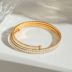 18K Gold Plated Tennis Wrap Bracelet | Anti Tarnish CZ Stone Party Wear Bracelet for Women