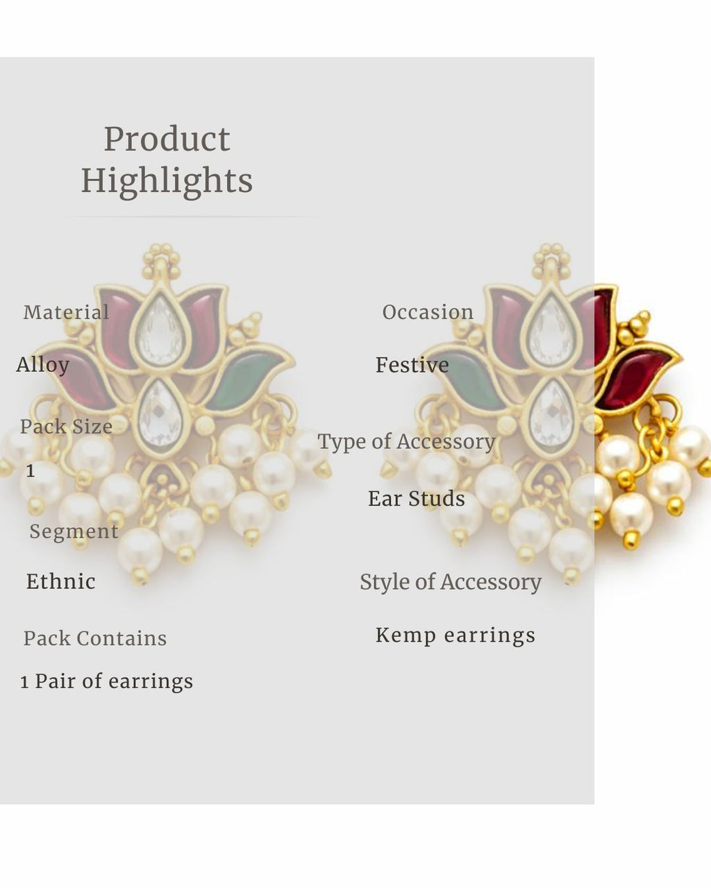 Padma Mini Lotus Kundan Pearl Stud Earrings | Delicate Lotus Kundan Studs | Traditional & Festive Jewellery