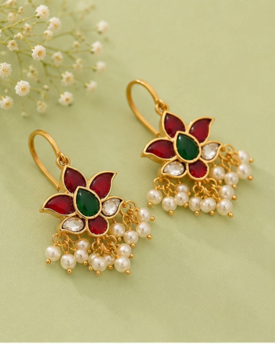 Padma Kundan Pearl Ear Cuffs | Kundan & Pearl Bugadi Style Ear Cuffs | Traditional & Festive Jewellery