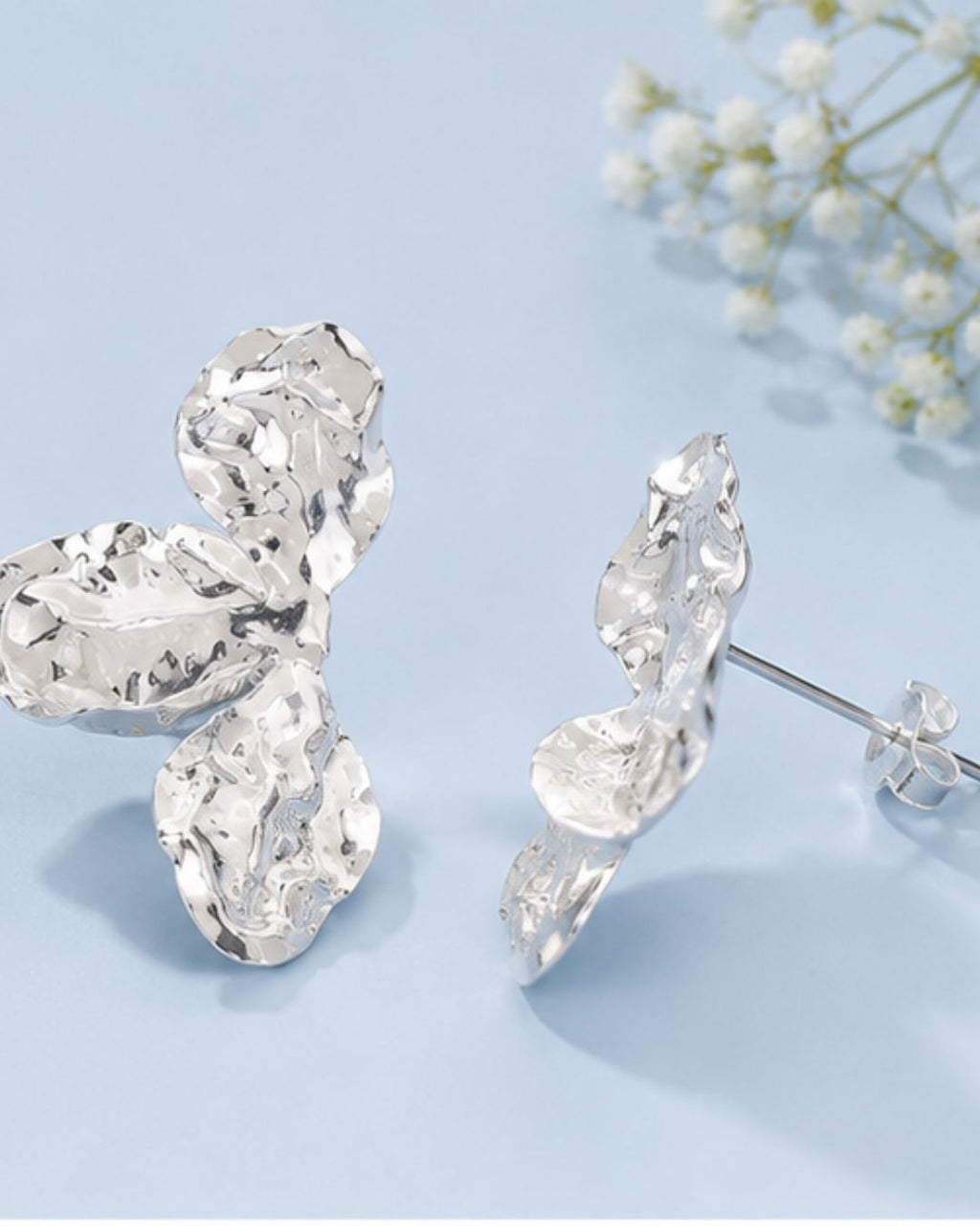 Hammered Floral Statement Earrings | Gold Plated Party Wear Drops & Danglers
