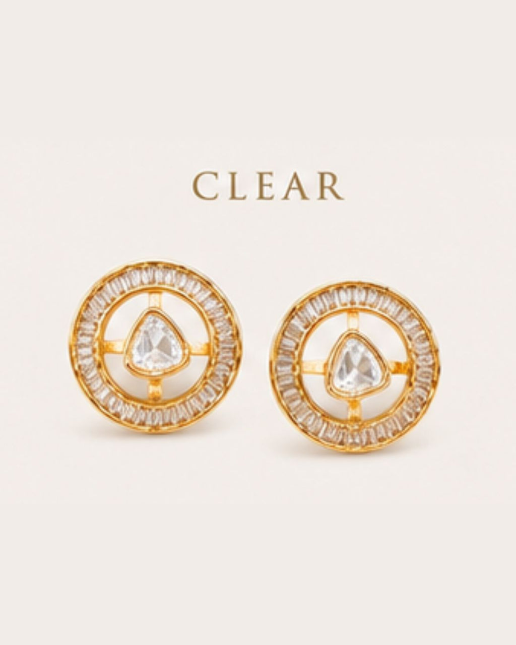 Aarini Convertible Kundan Stud Earrings | Ruby, Emerald & Clear